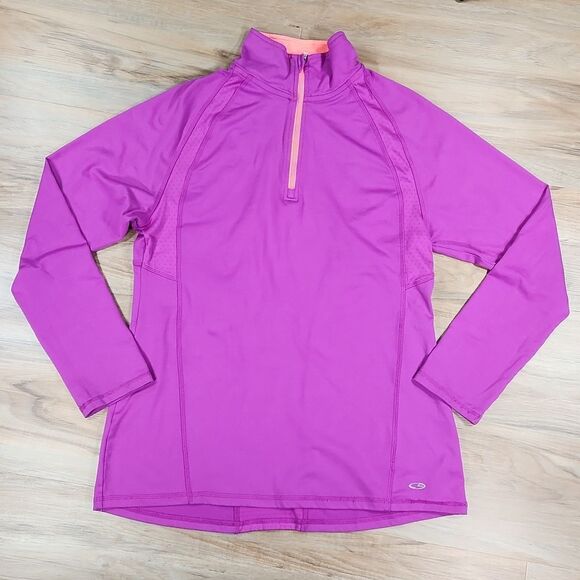 💜Champion Fuchsia & Neon Athletic Long Sleeve Top Medium - Picture 1 of 10